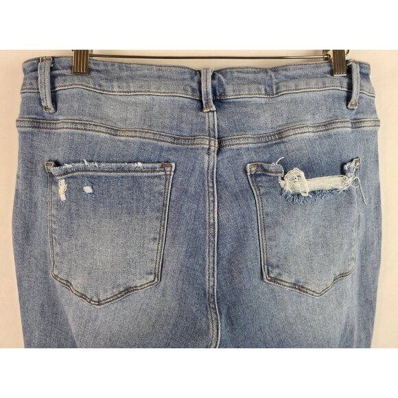 Lovervet by Vervet Jeans Women's Size 18 Distressed Cropped Flare Denim Pants - Picture 10 of 12